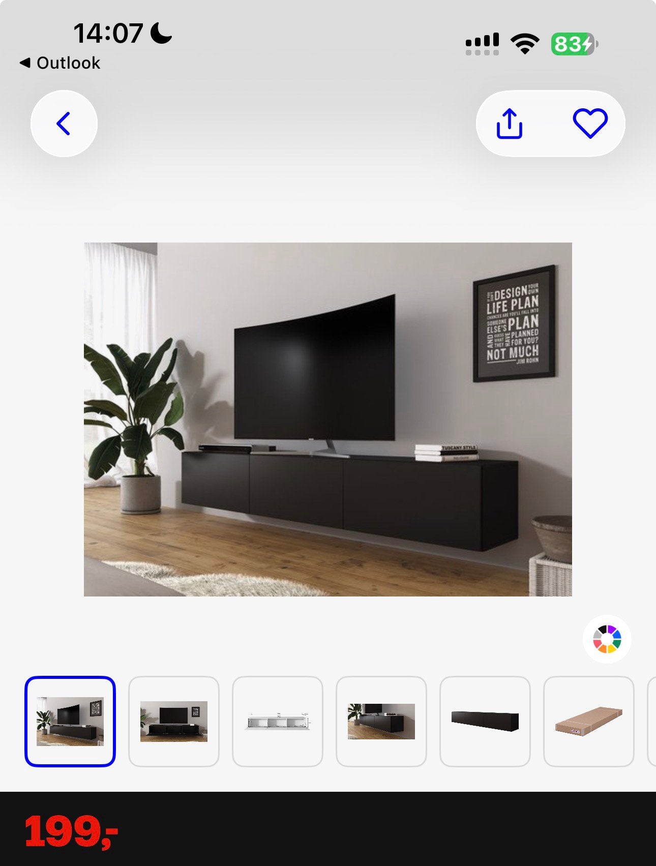 ZWART Tv KAST HELEMAAL NIEUW IN DOOS, Ophalen of Verzenden, Nieuw, 25 tot 50 cm, Minder dan 100 cm