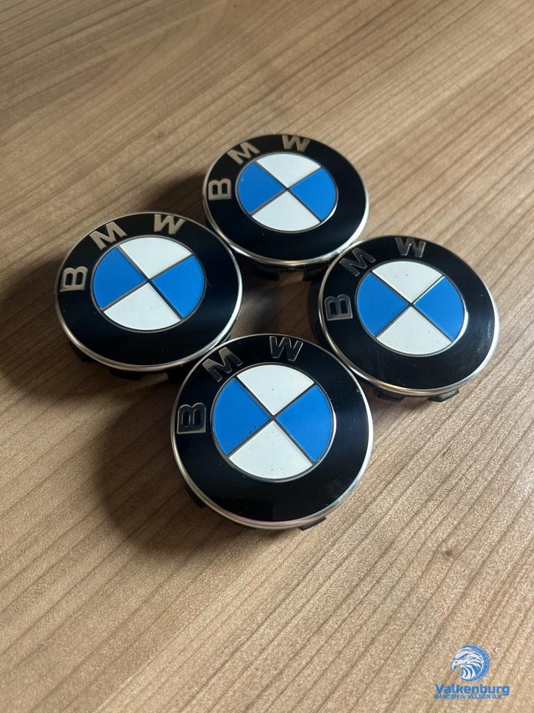 ORIGINELE BMW naafkap naafdop set zwart KLEIN, Auto diversen, Wieldoppen, Gebruikt, Verzenden