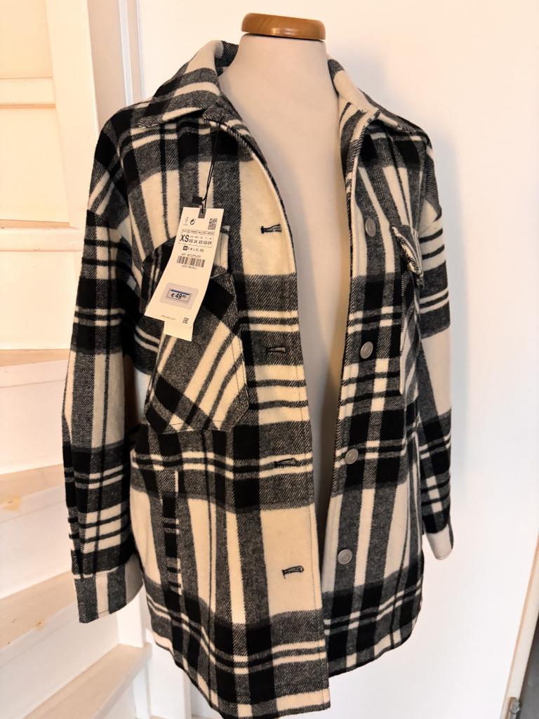 Zara oversized Geruite overjas mt.xs Nieuw!, Nieuw, Ophalen of Verzenden, Jasje, Maat 34 (XS) of kleiner
