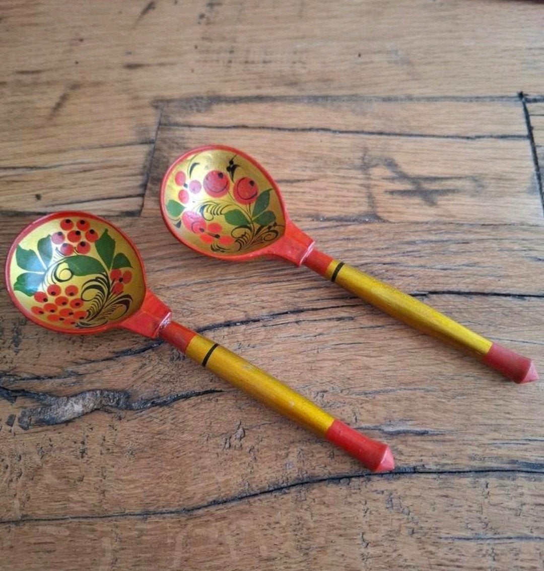 2 vintage lepels Oekraïne'se afkomst, Ophalen of Verzenden