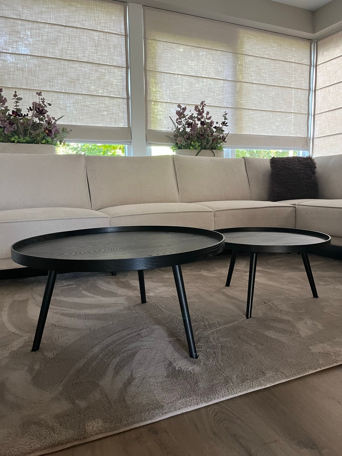 WOOOD bijzettafels Mesa L en XL rond zwart, Ophalen, Minder dan 45 cm, Rond, 55 tot 75 cm