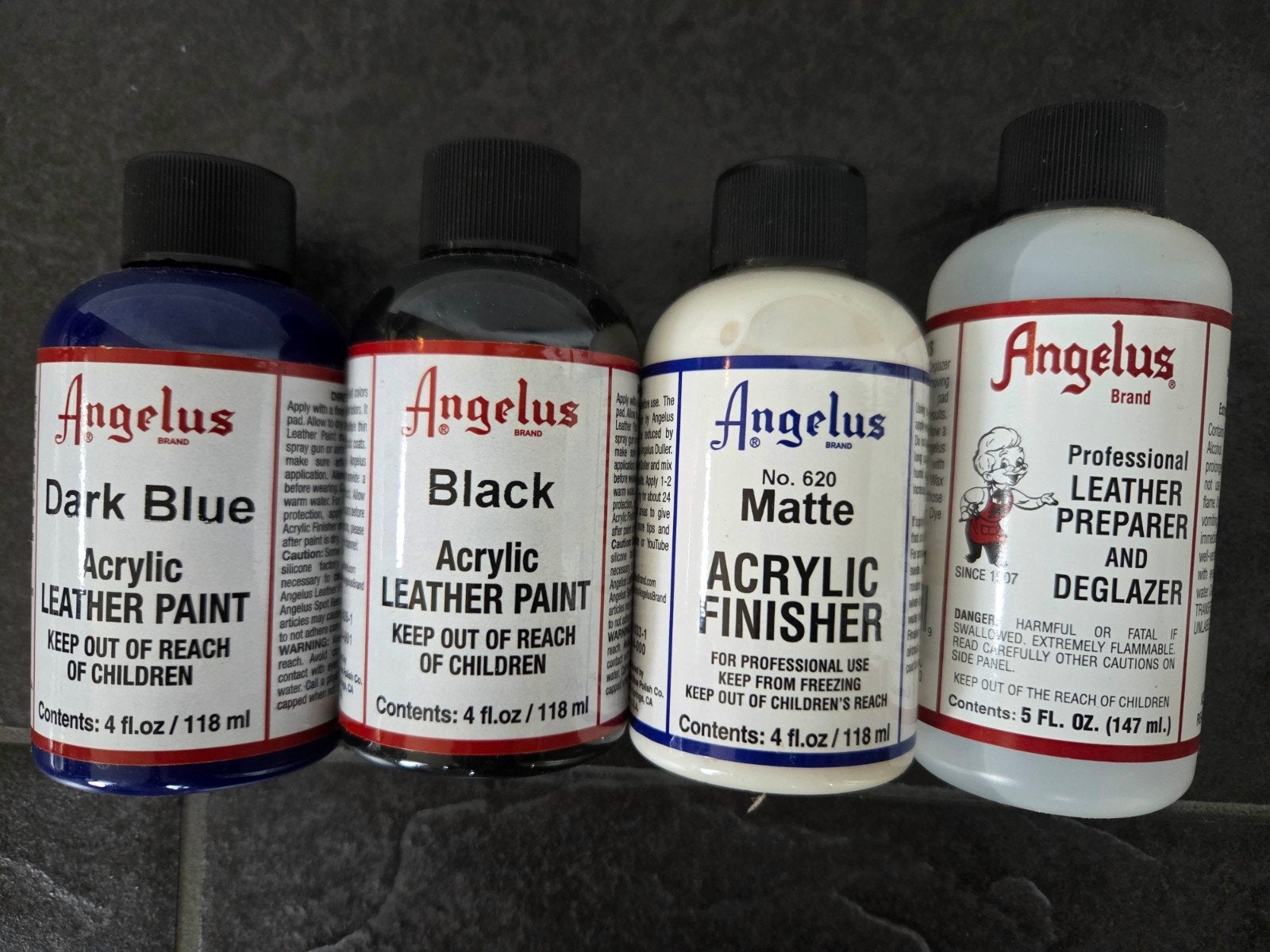 Angelus Leer Verf & Afwerking Set - Donkerblauw, Zwart, Mat, Verzenden, Nieuw, Overige typen