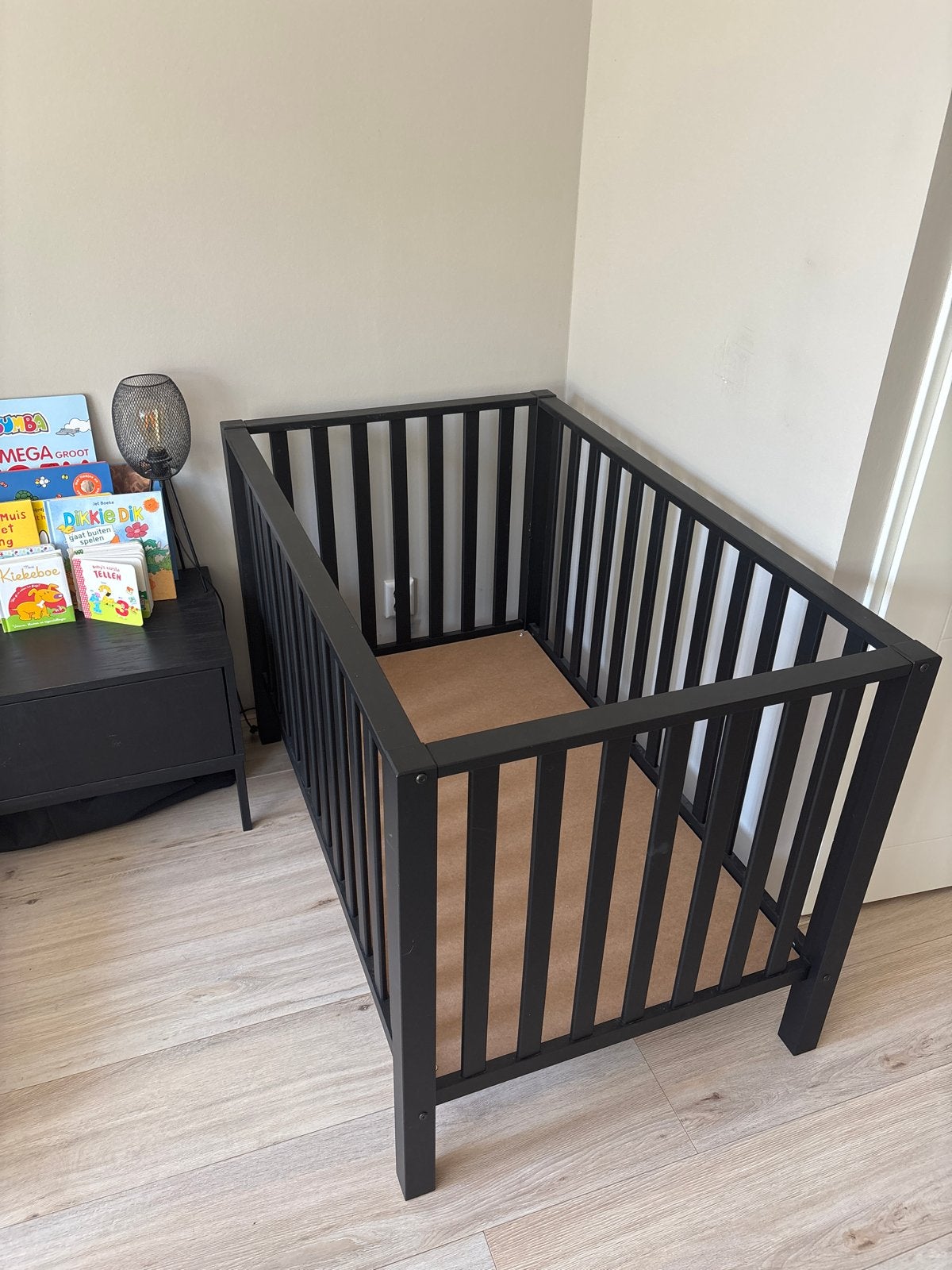 Europe Baby Casper Tweelingbox Zwart 130x80, Ophalen, Zo goed als nieuw, Rechthoekig, In hoogte verstelbaar