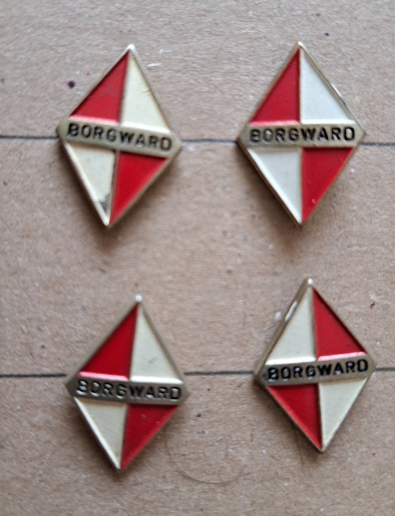 4x borgward spelden, Verzamelen, Speldjes, Pins en Buttons, Verzenden, Zo goed als nieuw, Transport, Speldje of Pin