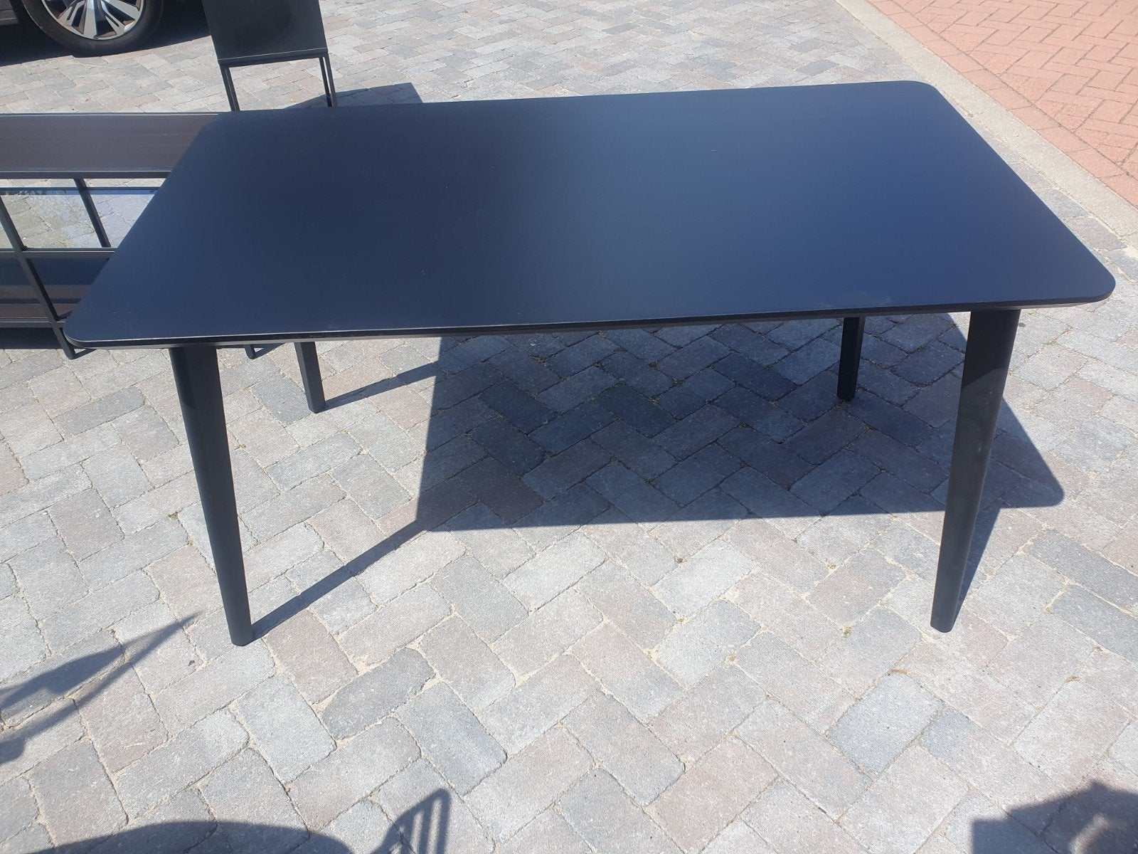 Zwarte eettafel, Ophalen, 100 tot 150 cm, 50 tot 100 cm, Vier personen