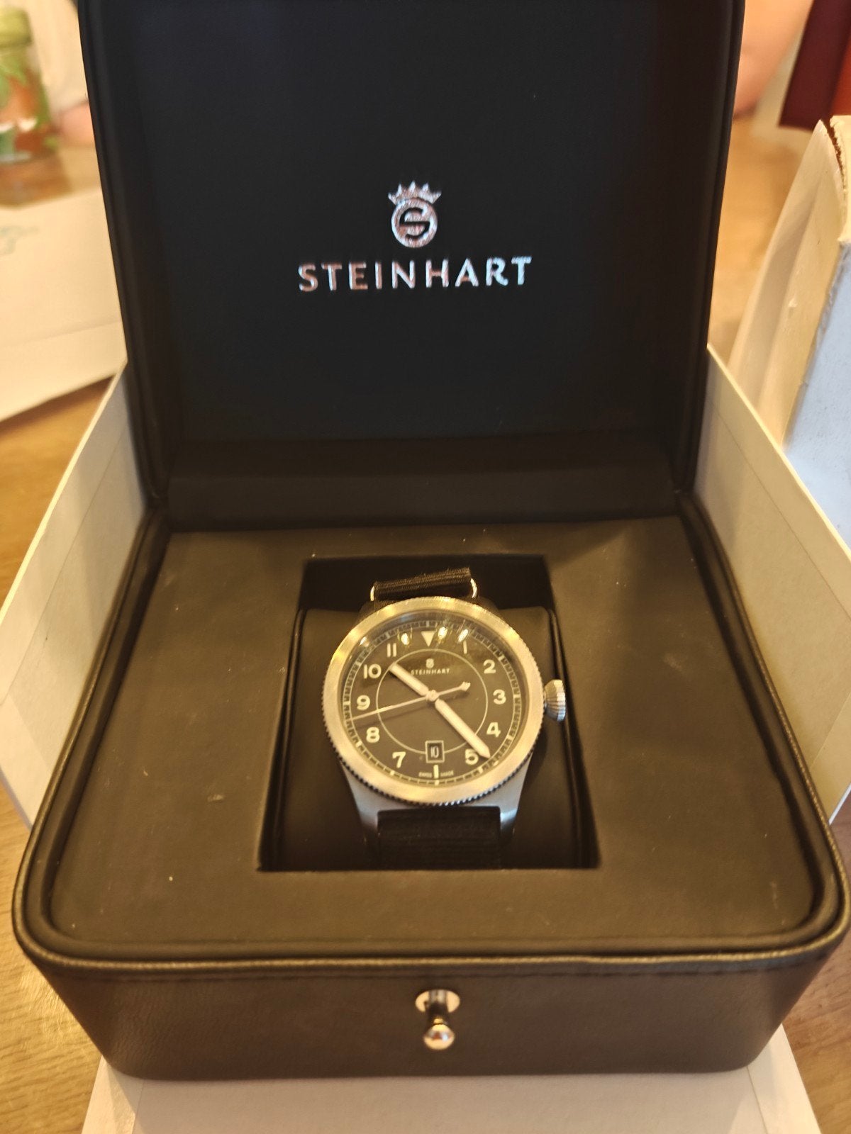 Steinhart MY0601 Militair Automatisch Horloge Zwart, Overige merken, Leer, Staal, Polshorloge