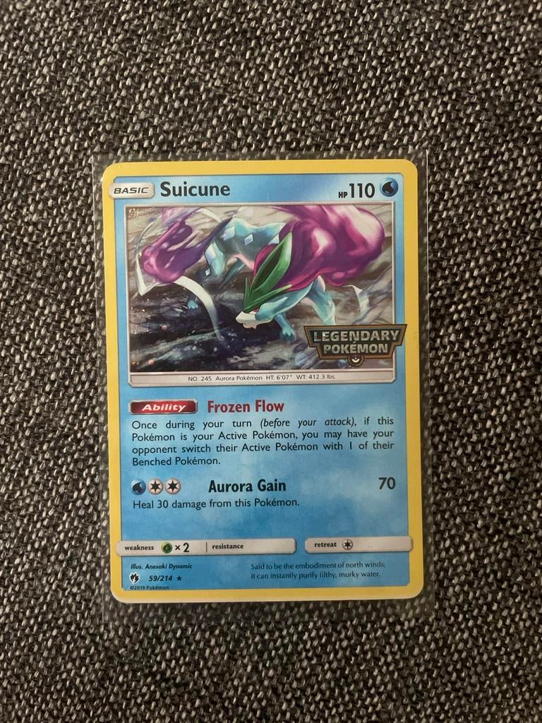 Suicune Pokémon Kaart - Legendary stamped, Hobby en Vrije tijd, Verzamelkaartspellen | Pokémon, Ophalen of Verzenden, Zo goed als nieuw