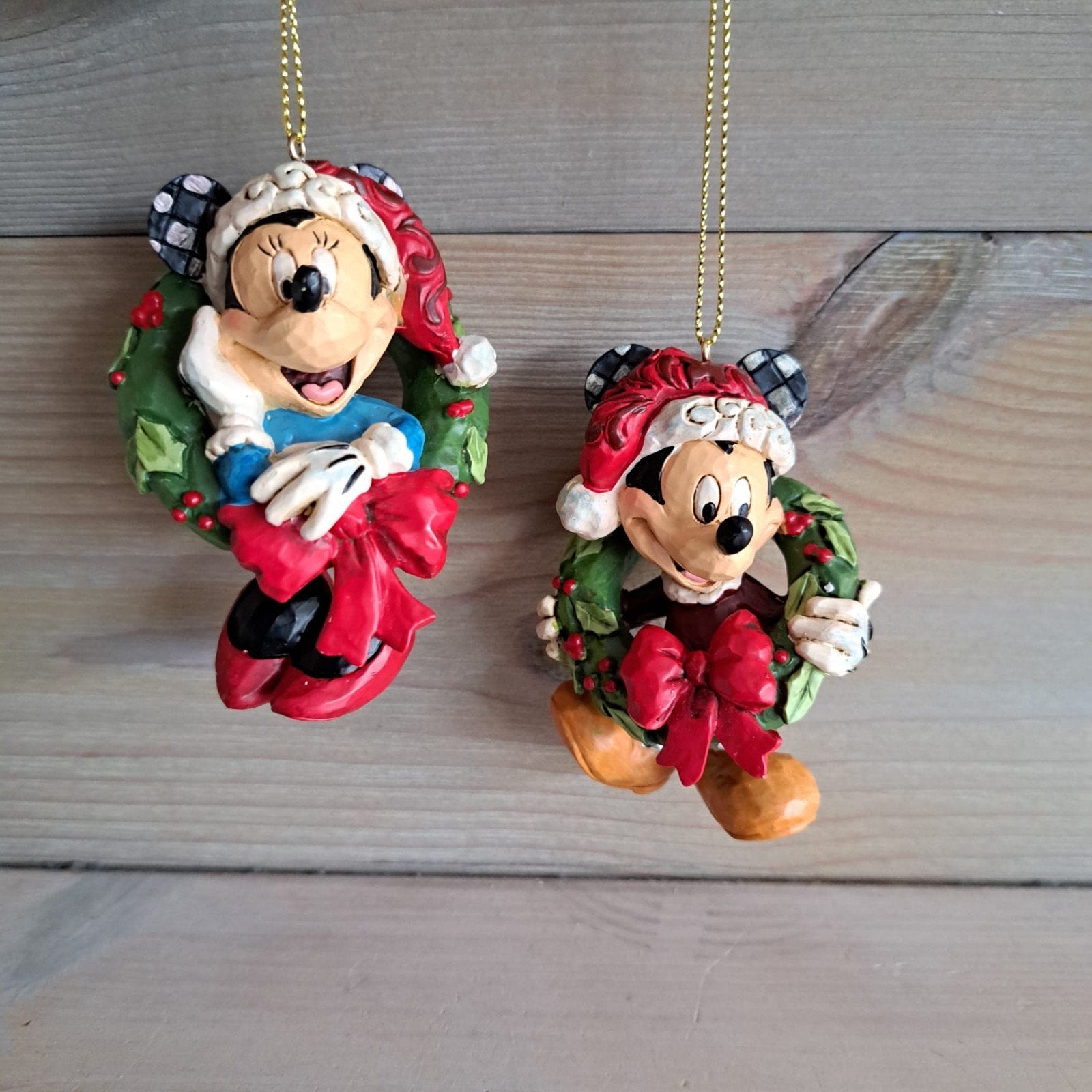 Disney Traditions Mickey en Minnie ornament, Ophalen of Verzenden, Mickey Mouse, Zo goed als nieuw, Beeldje of Figuurtje