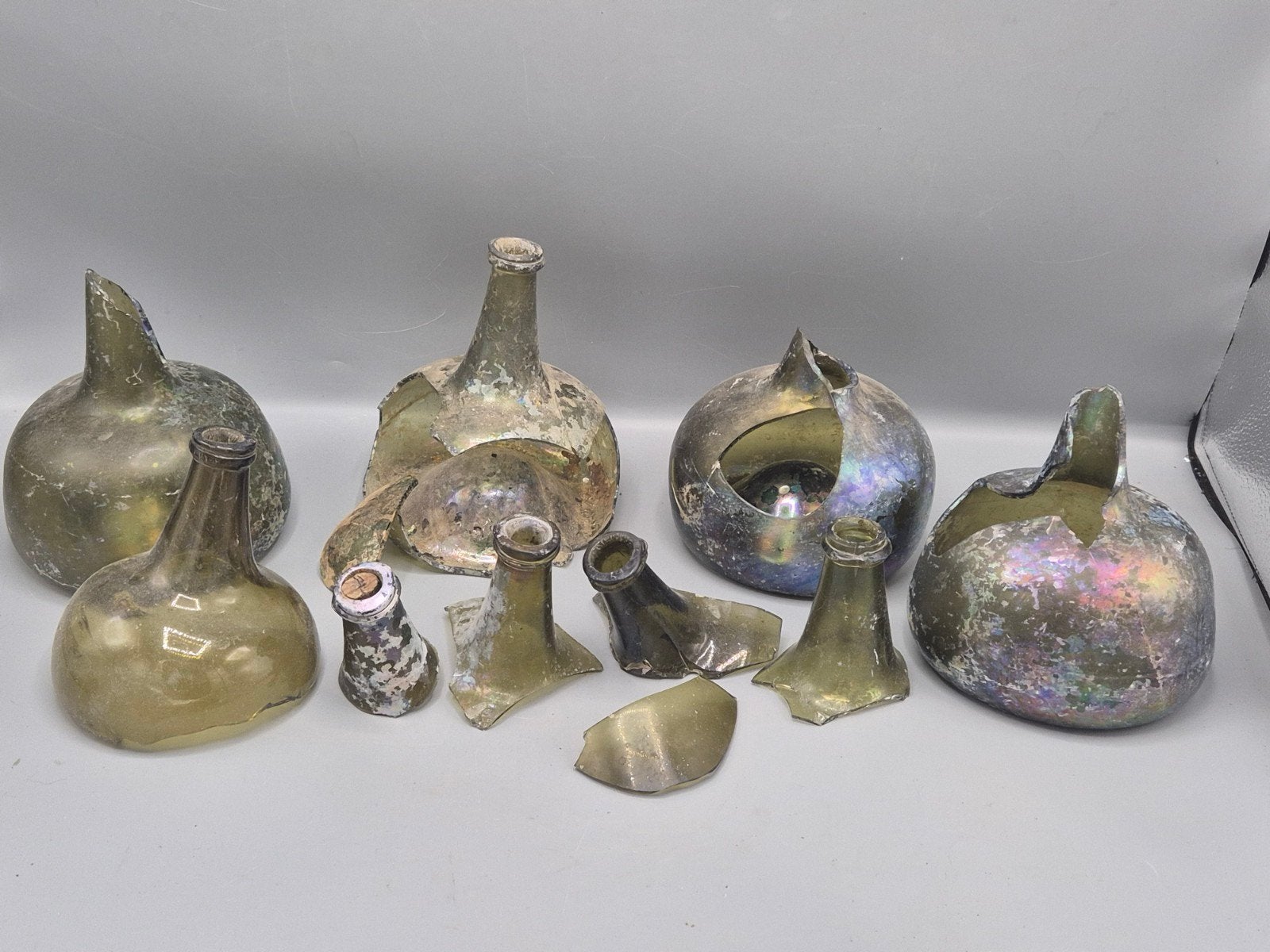 Kattekop, onionbottle, wijnflrs 17e, 18e eeuws, Antiek en Kunst, Ophalen of Verzenden