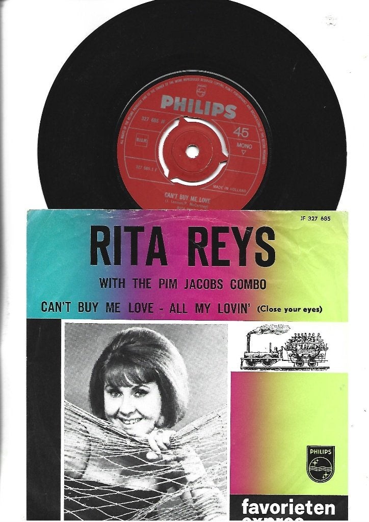 RITA REYS SINGLE 7" CAN'T BUY ME LOVE - 1964, Fotohoes, Ophalen of Verzenden, Zo goed als nieuw, Pop