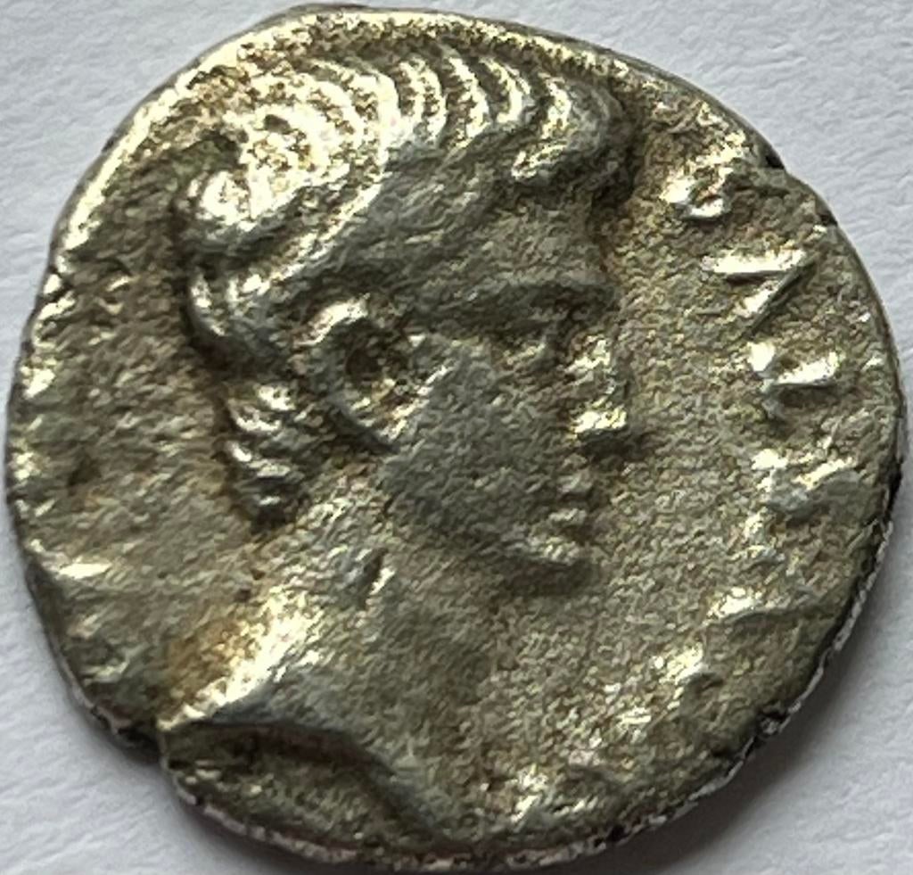 Romeinse Rijk denarius keizer Augustus zeer zeldzaam type!, Postzegels en Munten, Munten | Europa | Niet-Euromunten, Ophalen of Verzenden