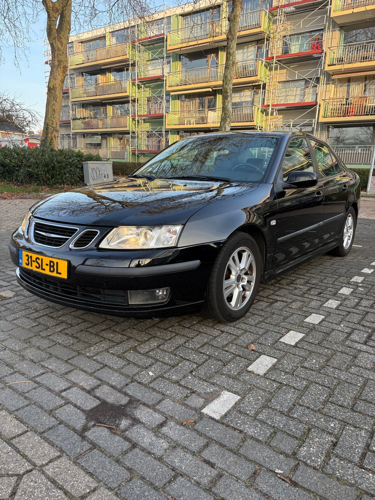 Saab 9-3 1.8 T Sport Sedan AUT 2006 Zwart, Auto's, 1998 cc, 4 cilinders, Zwart, Origineel Nederlands