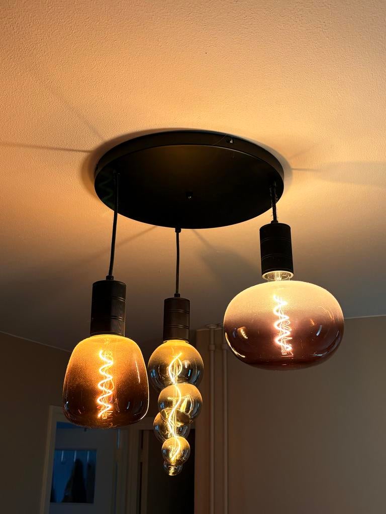 Ceiling hanging lamp (lightbulbs not included), Ophalen, Zo goed als nieuw, Glas