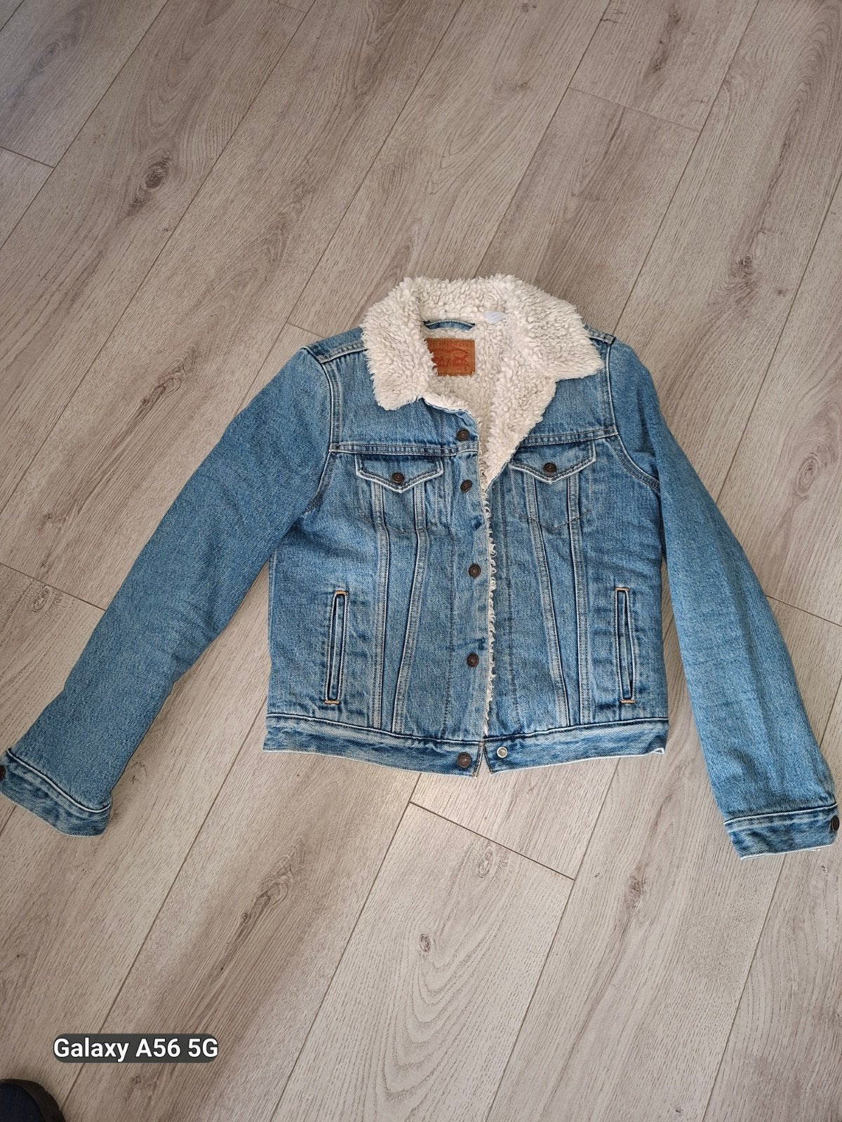 Spijkerjas met lekkere voering (mt 38), Ophalen, Zo goed als nieuw, Maat 38/40 (M), Blauw