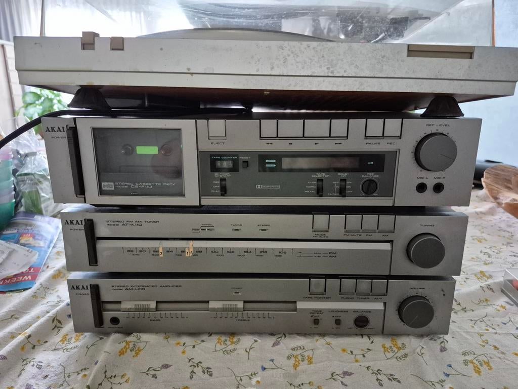 Akai Stereo Set met Platenspeler, Tuner of Radio, Gebruikt, Akai, Losse componenten