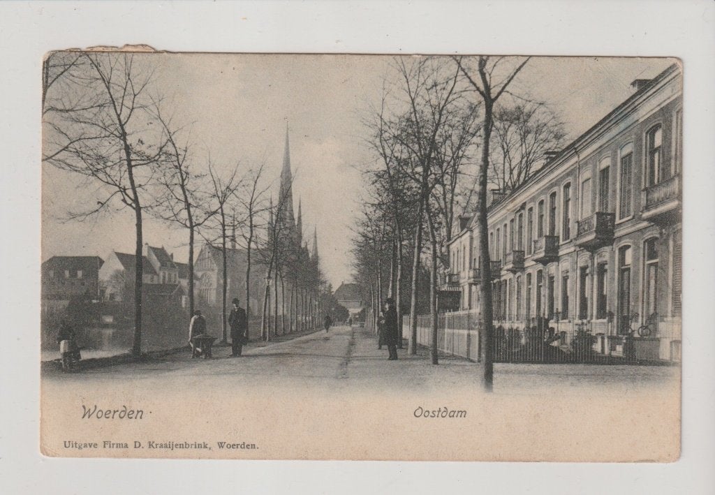 Woerden - Oostdam 1907 * Kraaijenbrink, Ophalen of Verzenden, Voor 1920, Gelopen, Utrecht