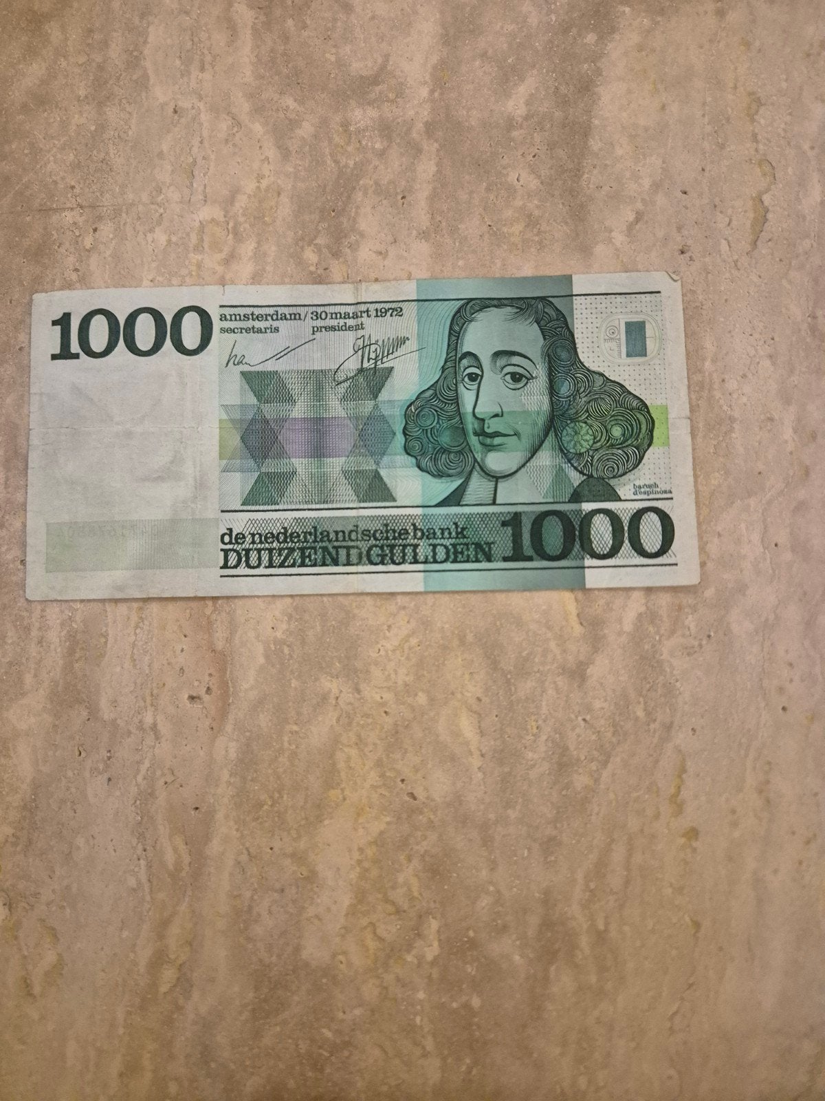 Zeldzaam 1000 Gulden biljet uit 1972 - Spinoza, Ophalen, 1000 gulden, Los biljet