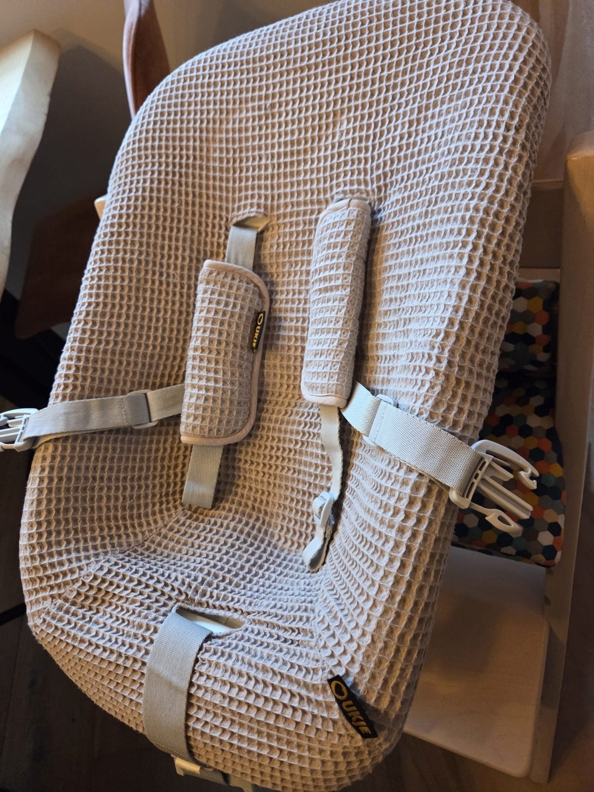Taupe Wafel hoes voor Stokke Tripp Trapp, Ophalen, Zo goed als nieuw, Meegroeistoel, Gordel(s)