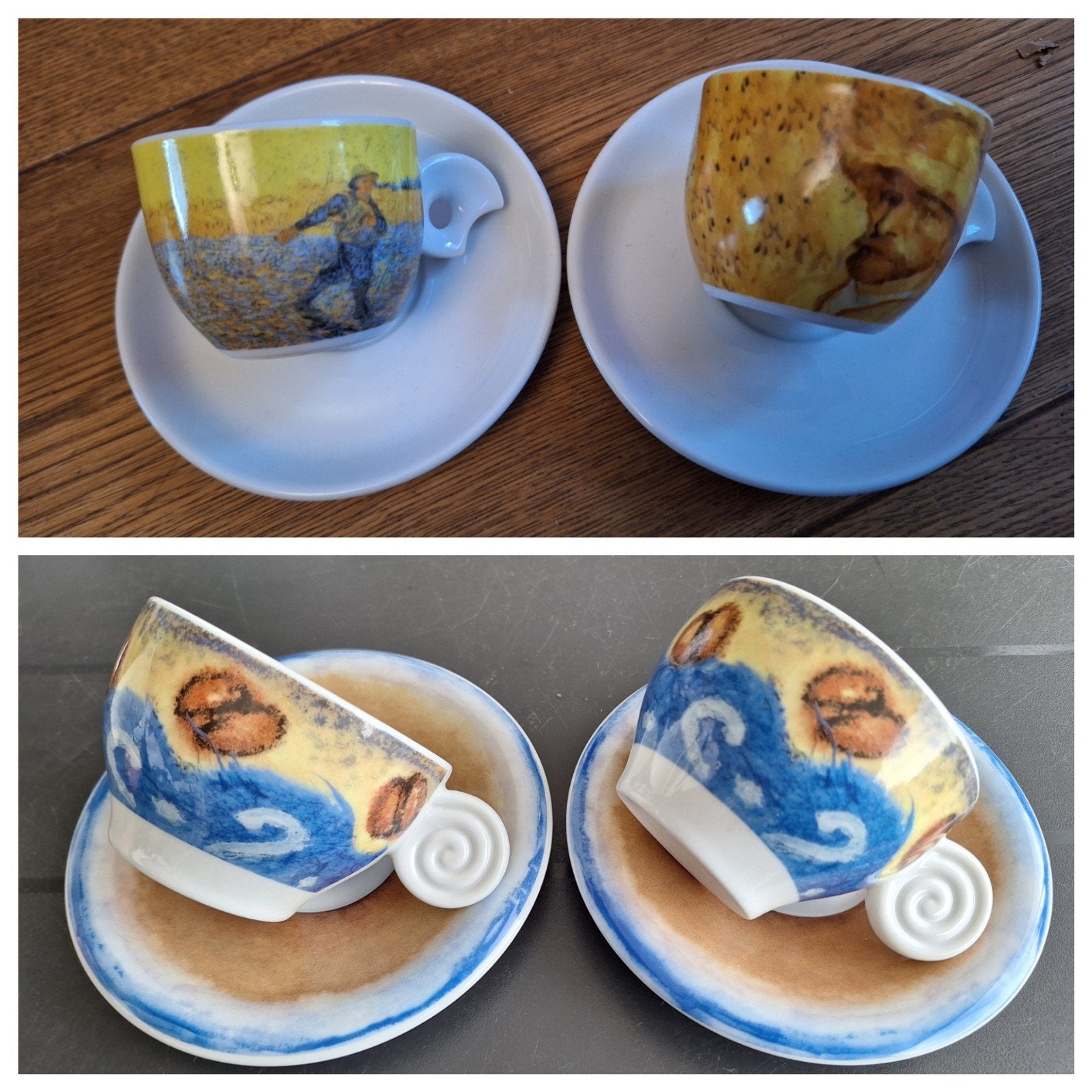 Thun Espresso & Cappuccino kopjes - Van Gogh & Al Volo, Ophalen of Verzenden, Zo goed als nieuw, Overige stijlen, Kop(pen) en/of Schotel(s)