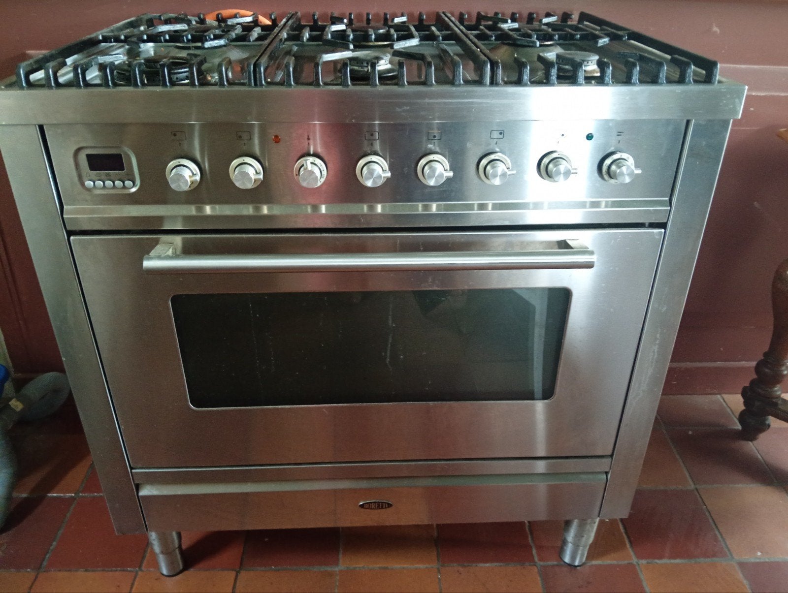 Boretti gasfornuis met elektrische oven - RVS, Ophalen, Gebruikt, 60 cm of meer, Gas