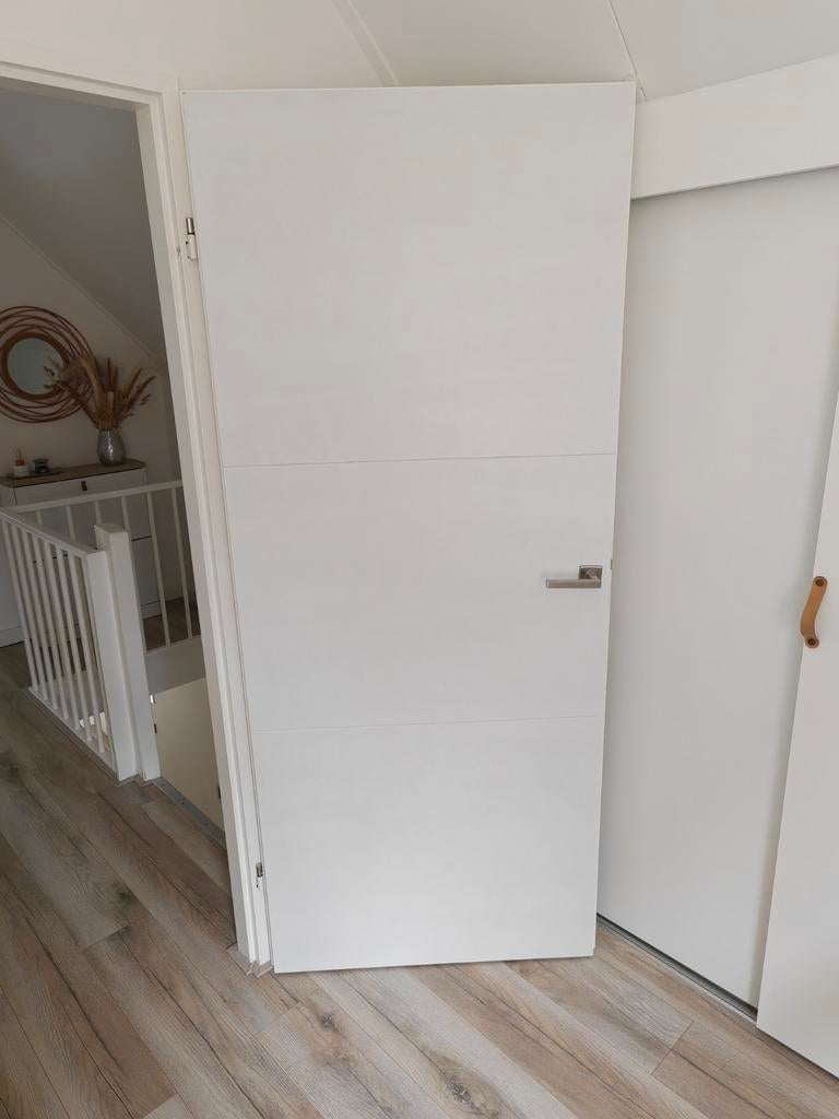 Nieuwe opdekdeuren wit 83x201 cm linksdraaiend, Ophalen, Nieuw, Binnendeur, 200 tot 215 cm