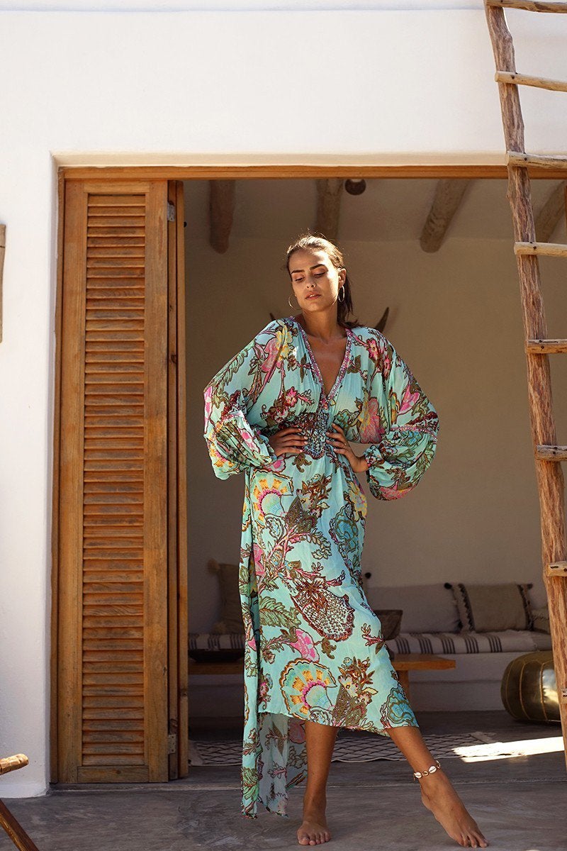 Miss June dress Kasbah one size 💚🩷 Nieuw!, Maat 38/40 (M), Miss June, Nieuw, Ophalen of Verzenden