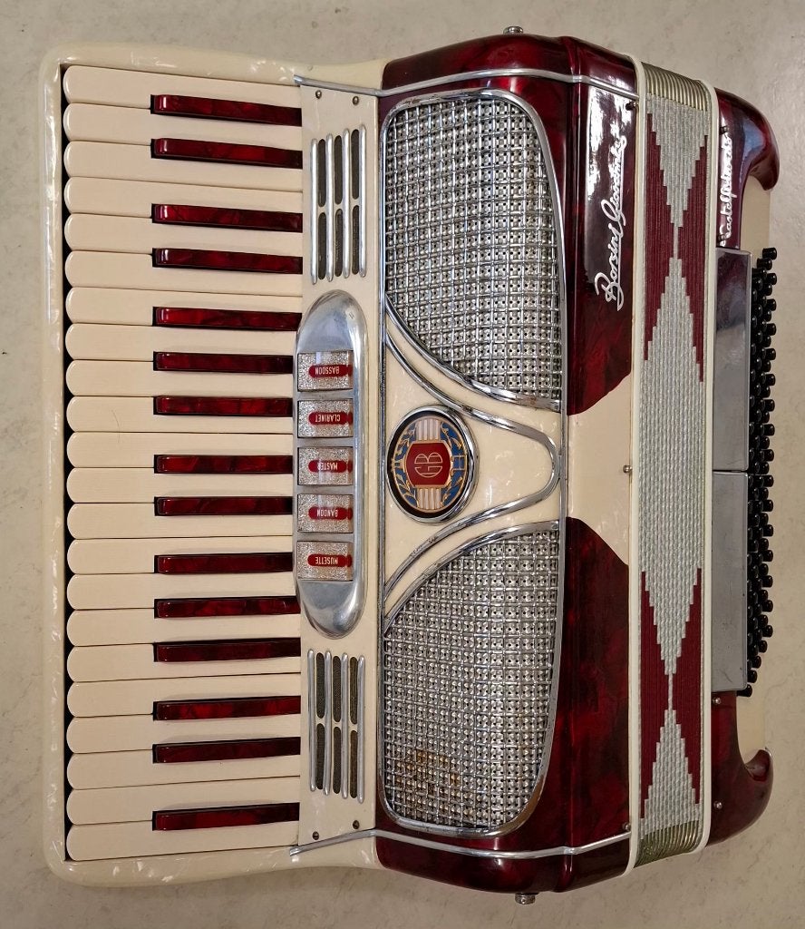 Mooie accordeon Borsini Giovanni Castelfidardo 80 bas, Gebruikt, 80-bas, Met koffer, Toetsaccordeon