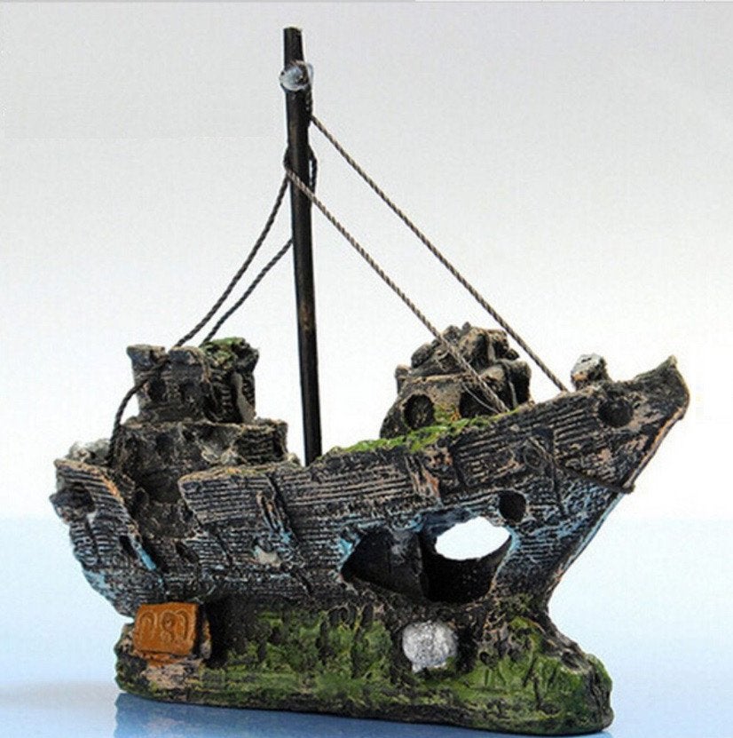 Schipswrak Aquarium Ornament / Decoratie Vissen Bodem Schip, Verzenden, Nieuw, Overige typen