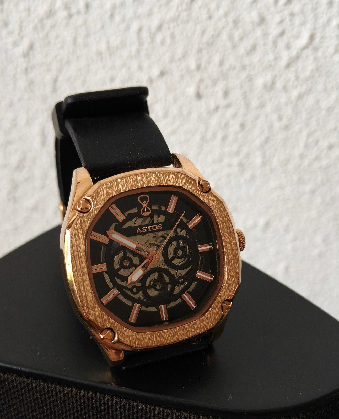 Astos horloge limited edition automatic, Ophalen of Verzenden, Zo goed als nieuw, Zwart, Android