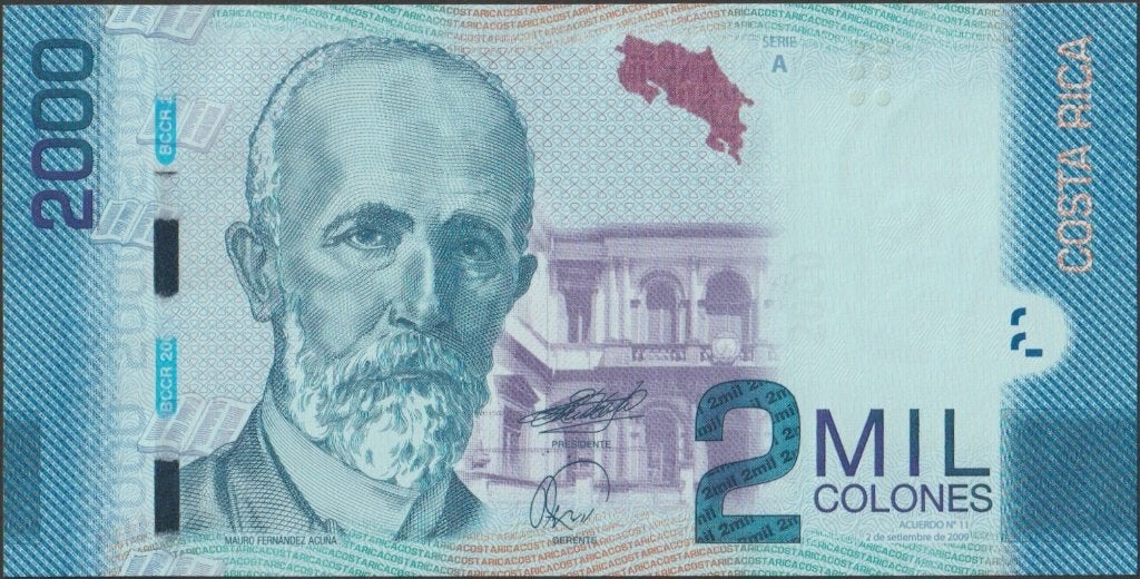 Costa Rica 2000 colones 2009 UNC p.275a (# 373), Verzenden, Midden-Amerika, Los biljet