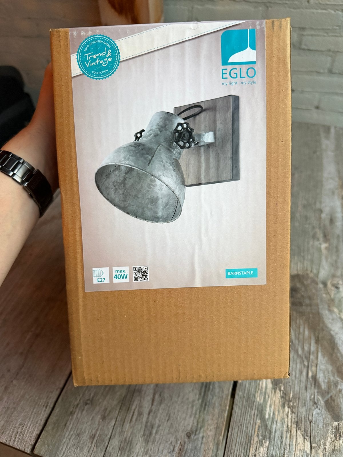 EGLO Barnstaple Wandlamp - Industrieel Vintage Design, Metaal, Nl, Grijs, Industrieel
