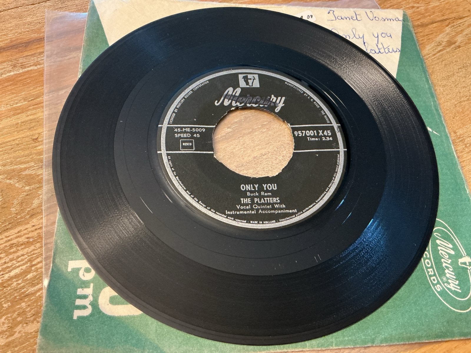 The Platters - Only You (Vinyl Single), Cd's en Dvd's, Gebruikt, 7 inch, Ophalen of Verzenden, Pop