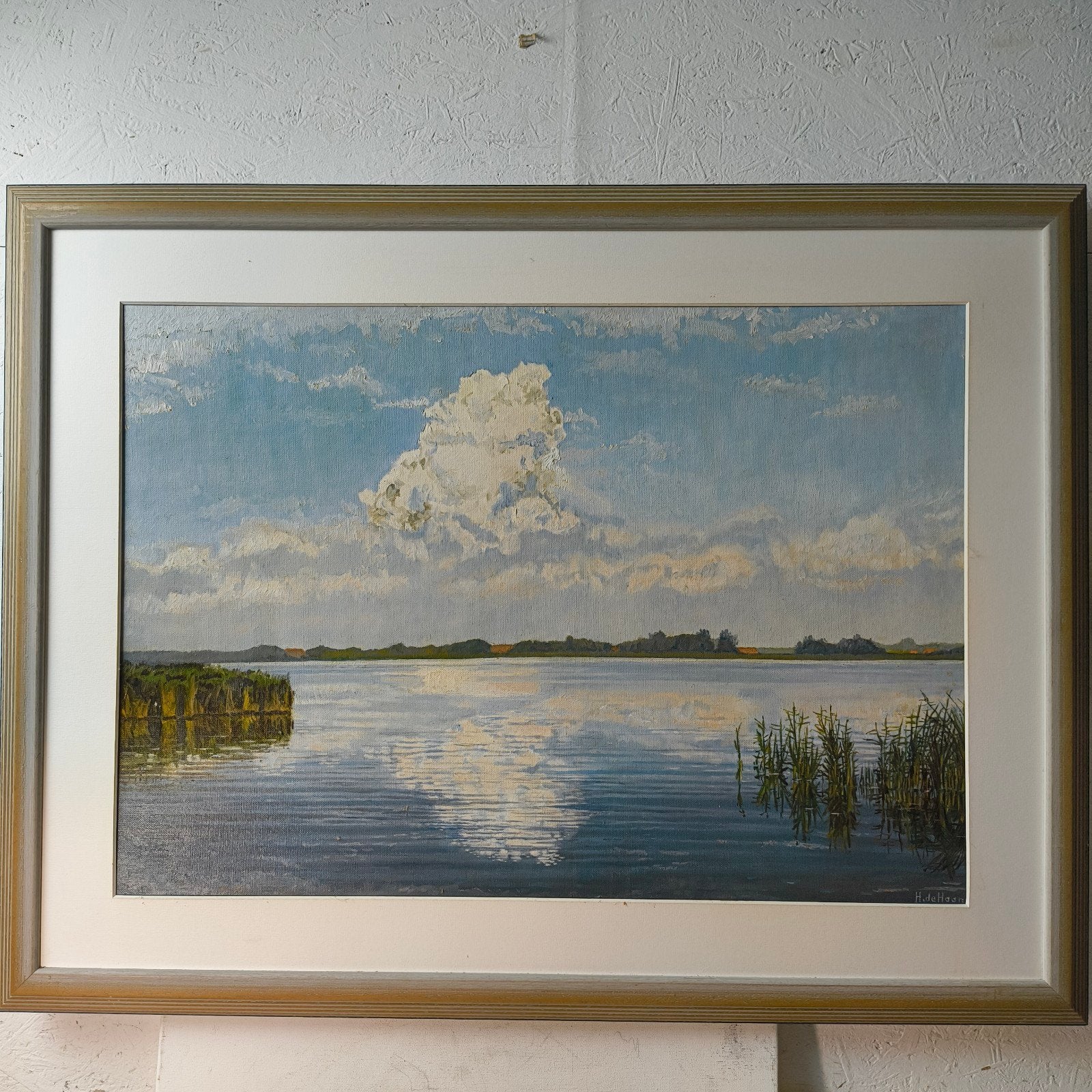 fries landschap acryl gesigneerd, Antiek en Kunst, Impressionistisch, Ophalen of Verzenden, Landschap, Paneel