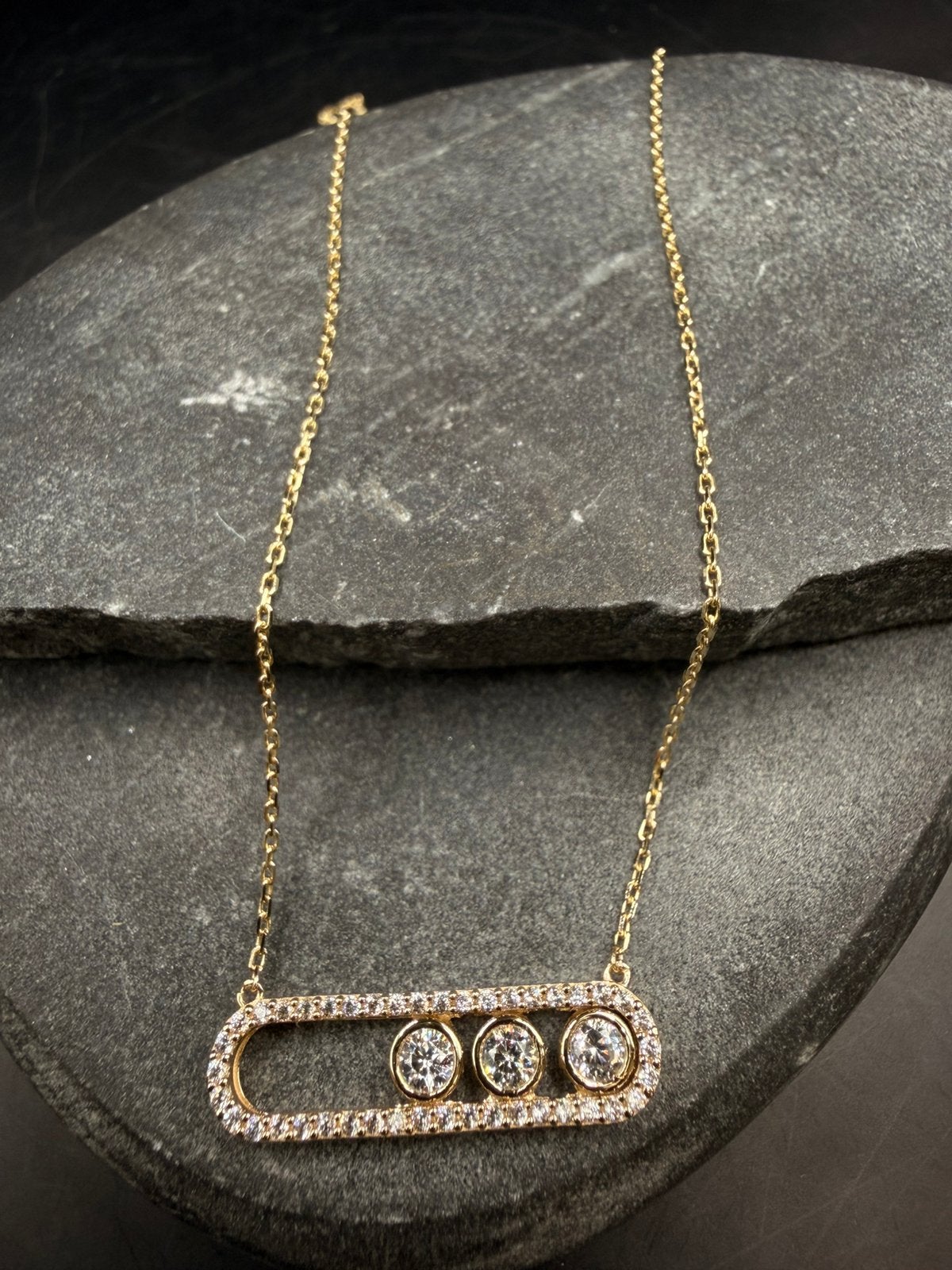 14k Messika ketting met zarkonia, Ophalen of Verzenden, Nieuw, Goud
