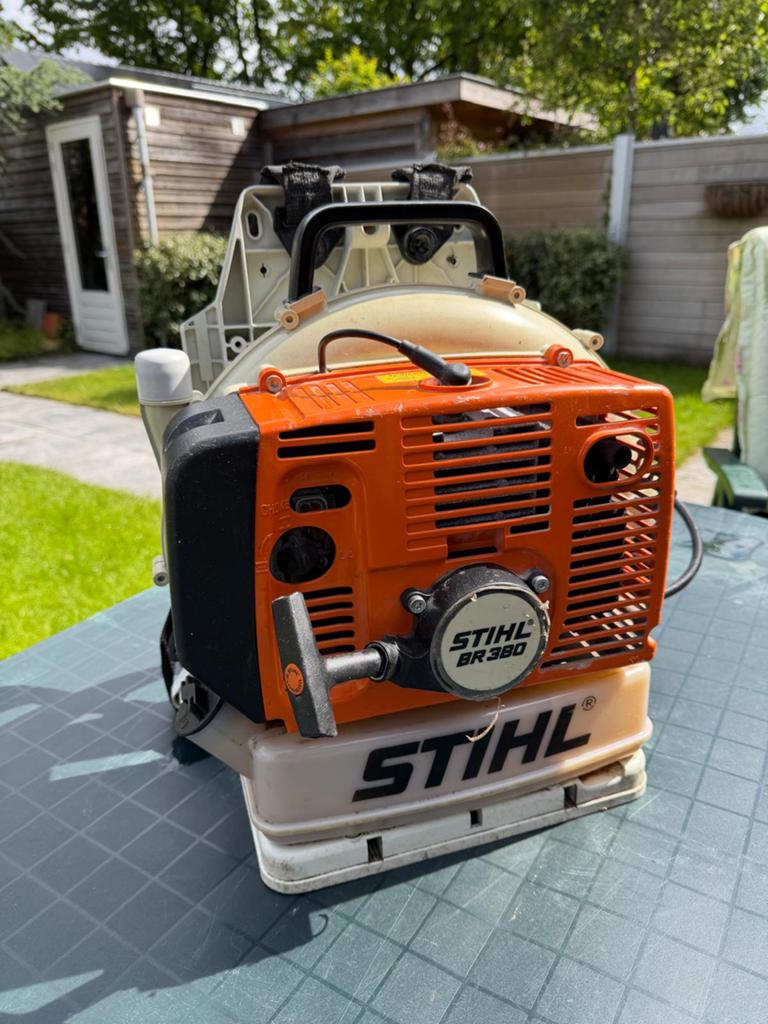 Stihl BR380 Bladblazer - Krachtige Benzine Rugblazer, Tuin en Terras, Bladblazers, Ophalen, Gebruikt, Benzine, Ruggedragen