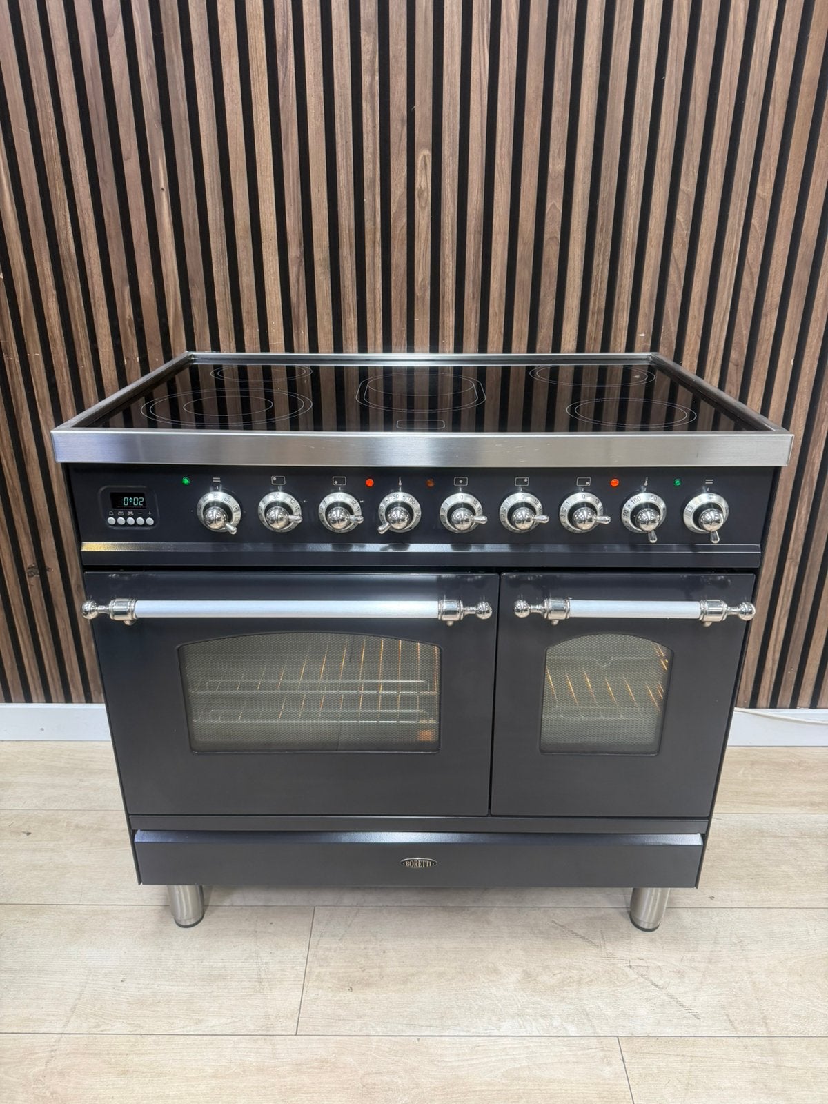 Luxe Antraciet Boretti Fornuis keramisch (Gratis bezorgen), 5258sh, 60 cm of meer, Keramisch, Ophalen of Verzenden