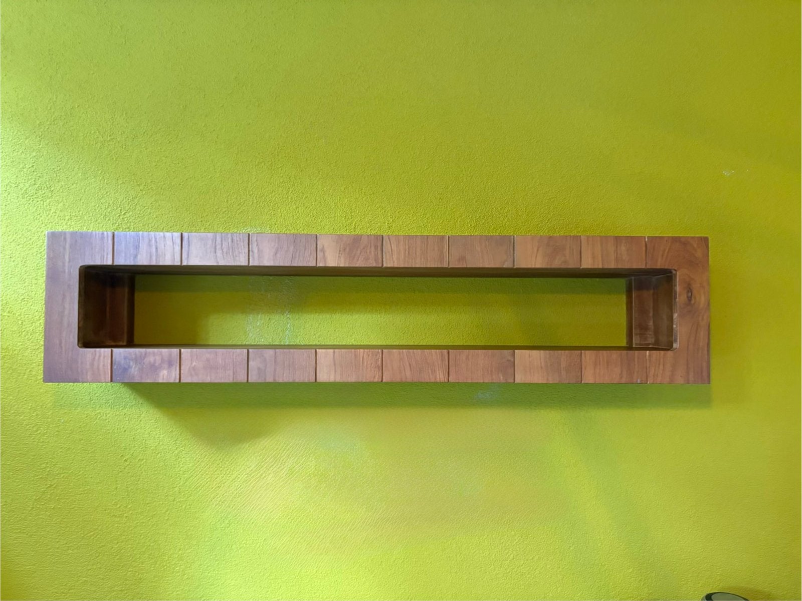 Wand-unit van teakhout 120x24x27 cm, Ophalen, Zo goed als nieuw