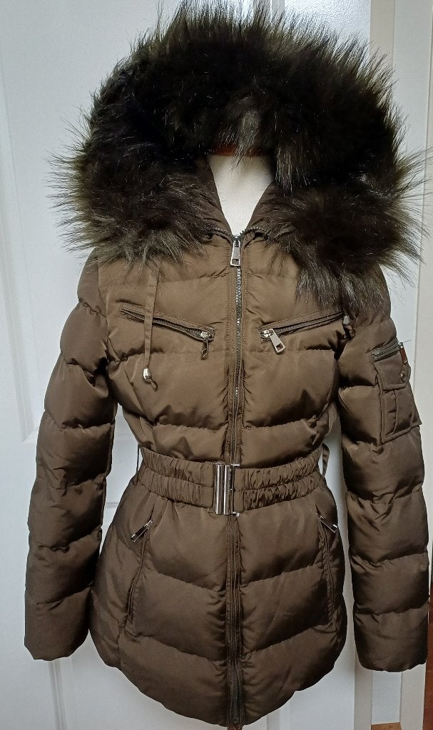 Warme winter jas kaki met capuchon nieuw maat 36 ( Jool ), Verzenden, Nieuw, Maat 36 (S), Groen