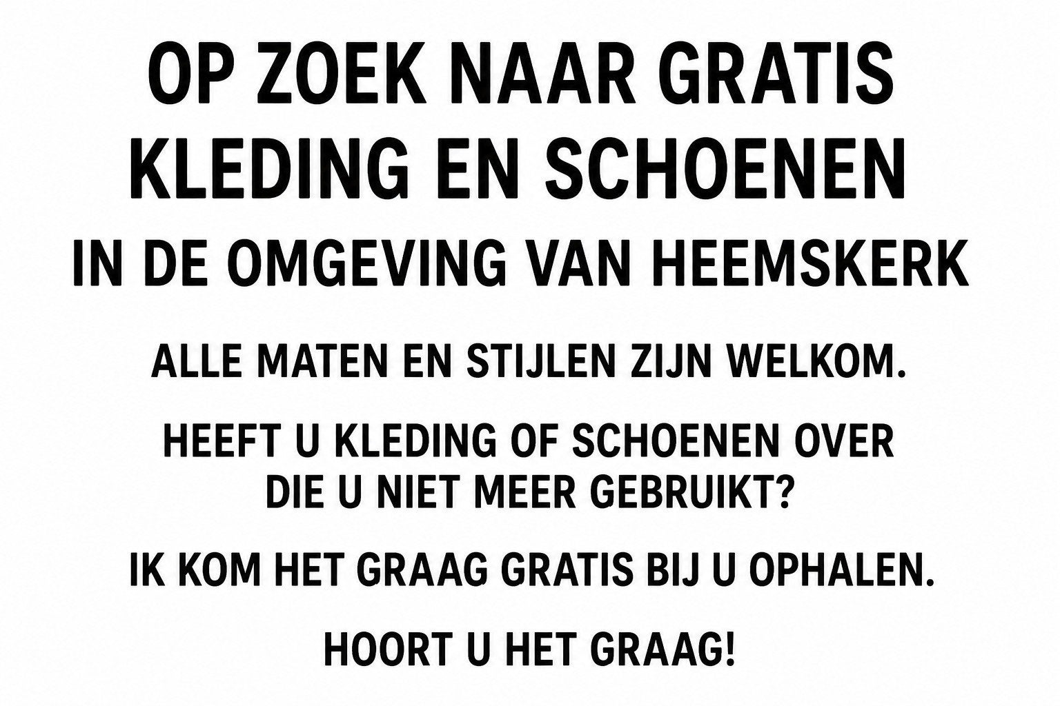 Gratis kleding en schoenen gezocht in Heemskerk, Kleding | Dames, Overige Dameskleding, Ophalen of Verzenden
