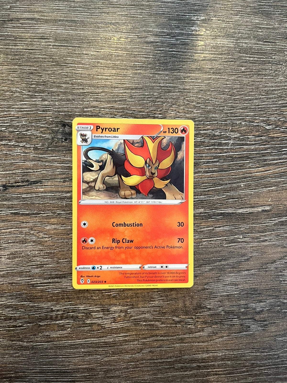 Pyroar EVS 023/203, Ophalen of Verzenden, Zo goed als nieuw