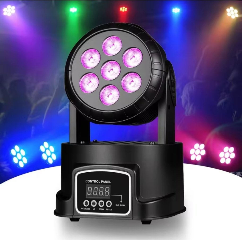DMX RGBW LED Wash Moving Head met afstandsbediening (7x10W), Muziek en Instrumenten, Licht en Laser, Ophalen, Nieuw, Licht, Geluidgestuurd