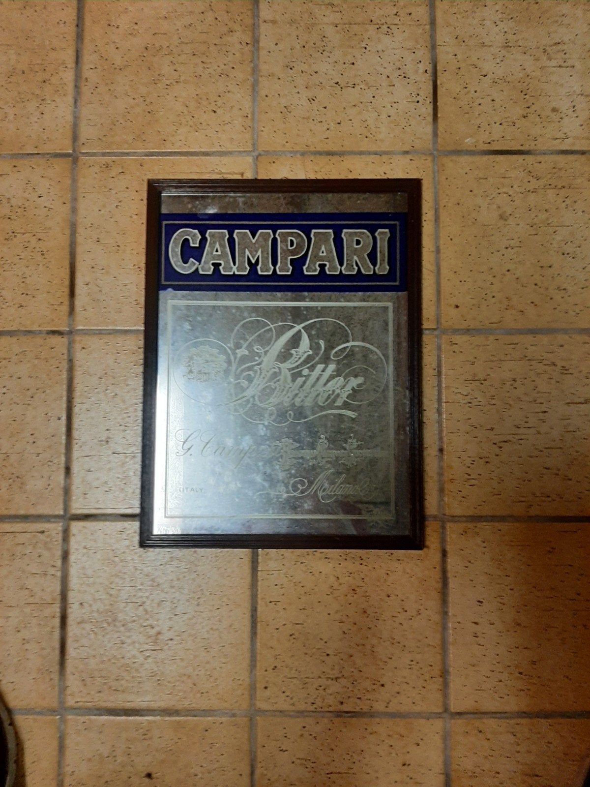 Vintage Campari Bitter Spiegel - Decoratief Bar Item, Ophalen of Verzenden