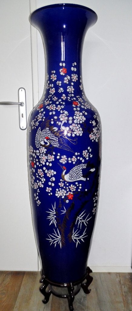 Grote vaas van Chinees porselein, 127 cm hoog, Huis en Inrichting, Woonaccessoires | Vazen, Ophalen, Zo goed als nieuw, Blauw