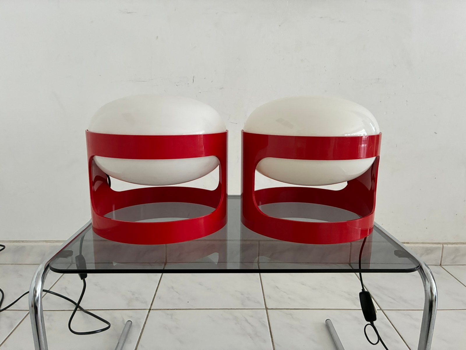 Set vintage KD28 Joe Colombo tafellampen Kartell setprijs, Kunststof, Gebruikt, Overige merken, Vintage