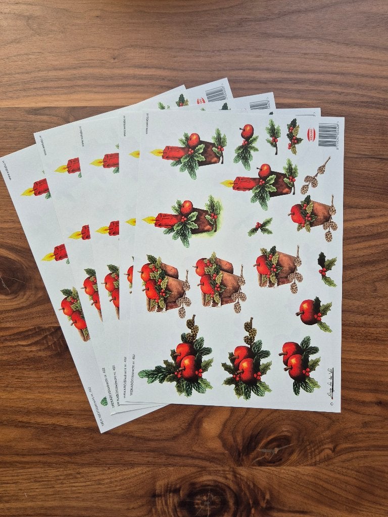 Knipvellen kerst rood, Hobby en Vrije tijd, Kaarten | Zelf maken, Ophalen of Verzenden, Zo goed als nieuw, Kerst, Knipvel
