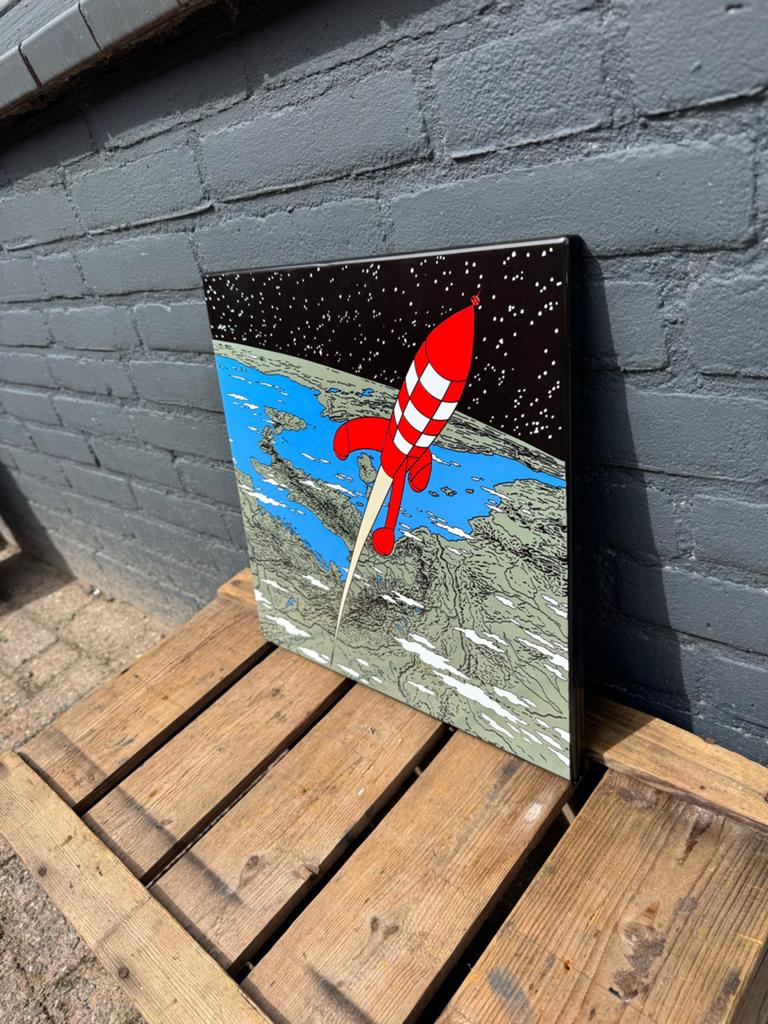 Kuifje Raket Kunstwerk - Ruimtevaart Decoratie, Ophalen of Verzenden
