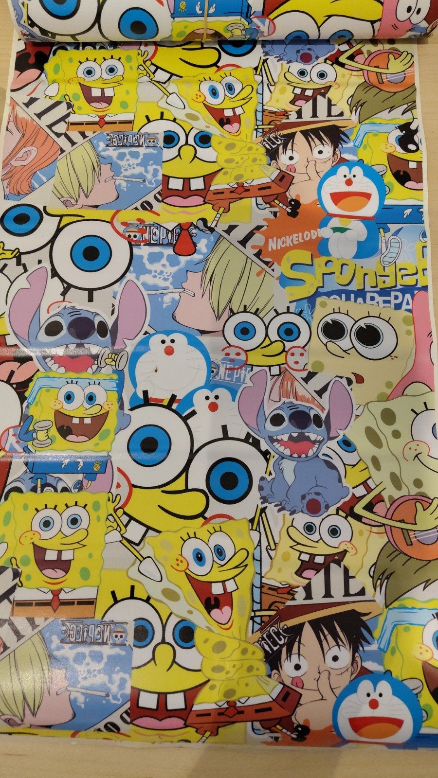 Nickelodeon/SpongeBob vinyl plakfolie 6 rollen, Hobby en Vrije tijd, Ophalen of Verzenden, Nieuw, Sticker
