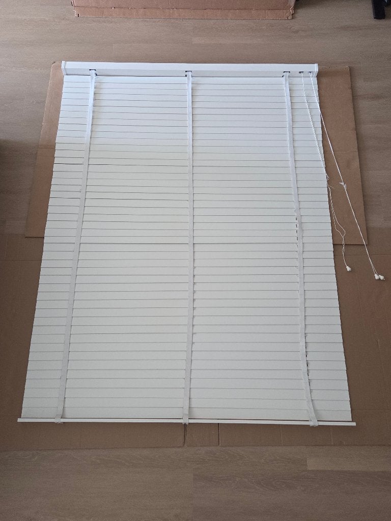Houten jaloezie 50 mm wit 1525x2085 mm, Ophalen, Jaloezie, Gebruikt, Wit