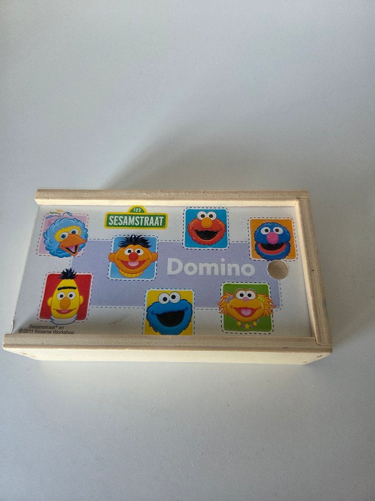 Sesamstraat Domino, Ophalen, 2 tot 4 jaar, 10 tot 50 stukjes, Zo goed als nieuw