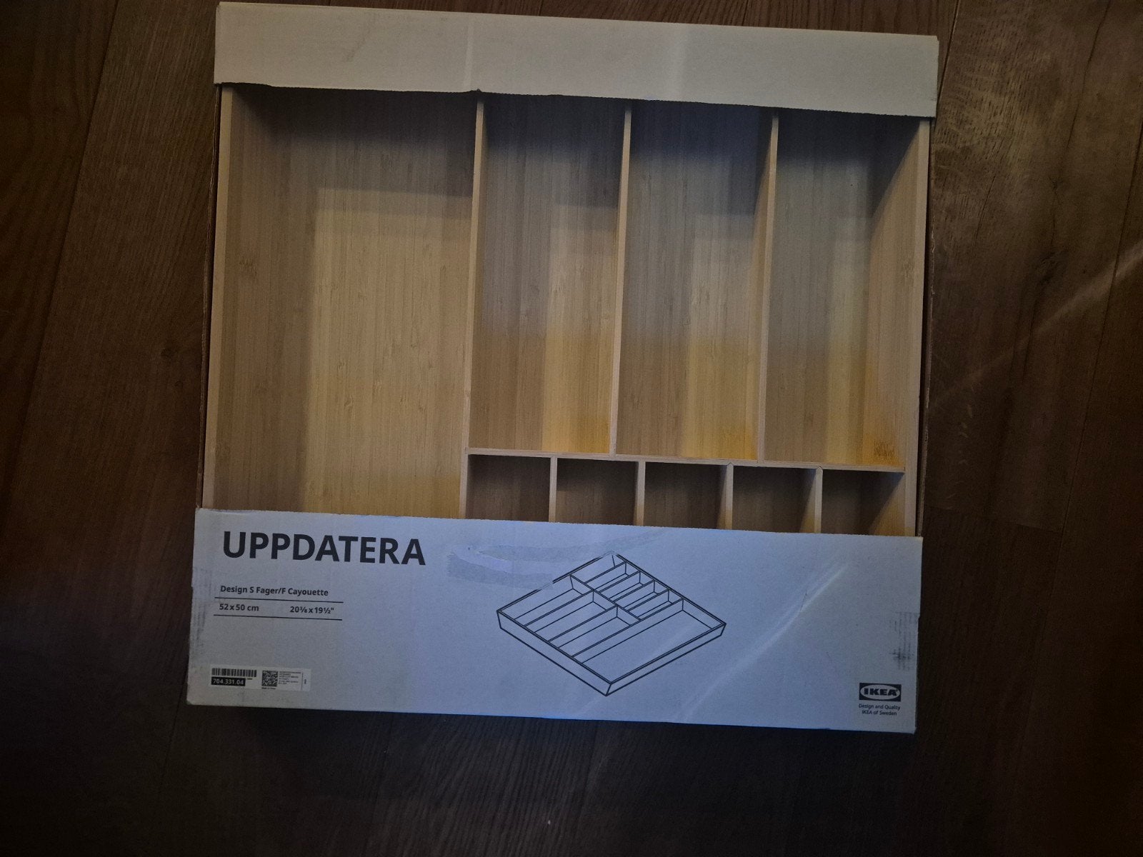 IKEA UPPDARE bestekbak bamboe 52x30 cm, Overige typen, Hout, IKEA, Nieuw